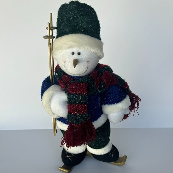 Set of 3 Fabric Christmas Decor, Snowman, Skiing Snowman, Santa - Picture 6 of 16